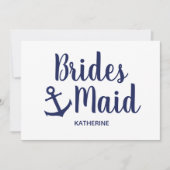 Blauwe bruidsbruidsbruidsbruid met anker kaart (Voorkant)