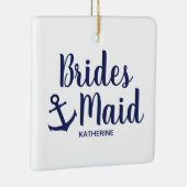 Blauwe bruidsbruidsbruidsbruid met anker keramisch ornament (Rechts)