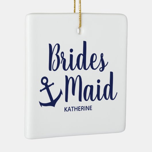 Blauwe bruidsbruidsbruidsbruid met anker keramisch ornament (Rechts)