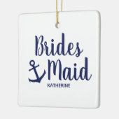 Blauwe bruidsbruidsbruidsbruid met anker keramisch ornament (Links)