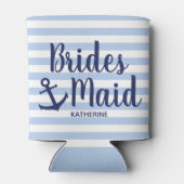 Blauwe bruidsbruidsbruidsmaid voor de marine met a blikjeskoeler (Achterkant)