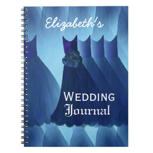Blauwe bruidsmaids bruiloft notitieboek (Voorkant)
