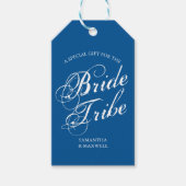 Blauwe bruidsmeisje-aanzoekkaart cadeaulabel (Voorkant)