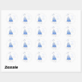 Blauwe bruidstaart Dank u Gift Label Sticker (Vel)