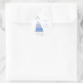 Blauwe bruidstaart Dank u Gift Label Sticker (Tas)