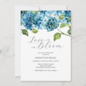 Blauwe Bruidsuitnodigingen Hydrangea Kaart (Voorkant)