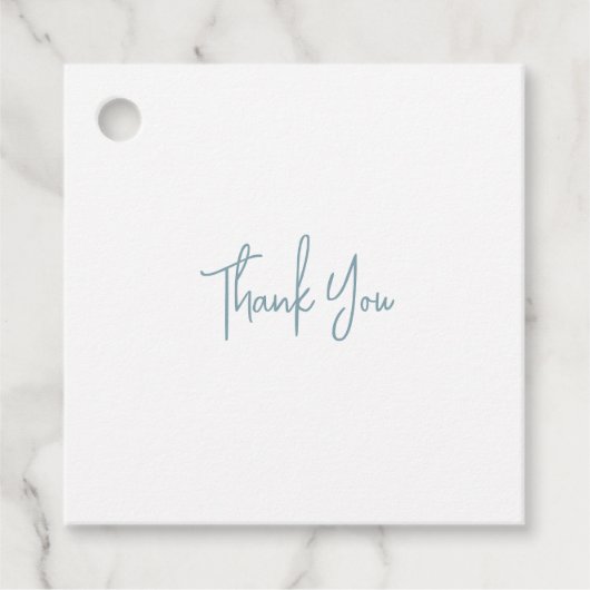 Blauwe bruiloft bedankjes labels (Voorkant)