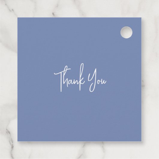 Blauwe bruiloft bedankjes labels (Achterkant)