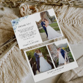 Blauwe bruiloft bedankpas kaart