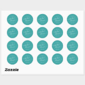 Blauwe Bruiloft Borrel Ronde Sticker (Vel)