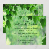 Blauwe bruiloft brunch kaart (Voorkant / Achterkant)