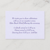 Blauwe bruiloft daisy art info behuizing kaart (Achterkant)