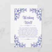 Blauwe  bruiloft die goed wenst informatiekaartje (Voorkant / Achterkant)