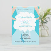 Blauwe bruiloft Dress Bridal Shower Kaart (Staand voorkant)