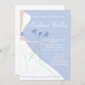 Blauwe bruiloft Dress Bridal Shower Uitnodiging (Voorkant / Achterkant)