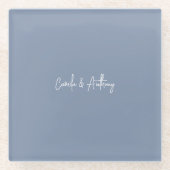 Blauwe bruiloft glazen onderzetter (Voorkant)