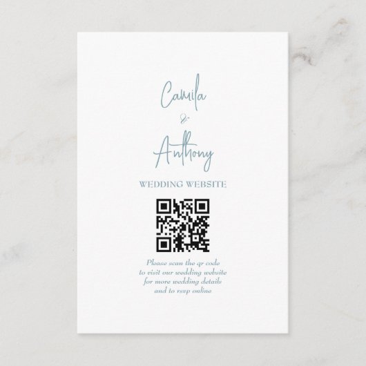 Blauwe bruiloft informatiekaartje (Voorkant)