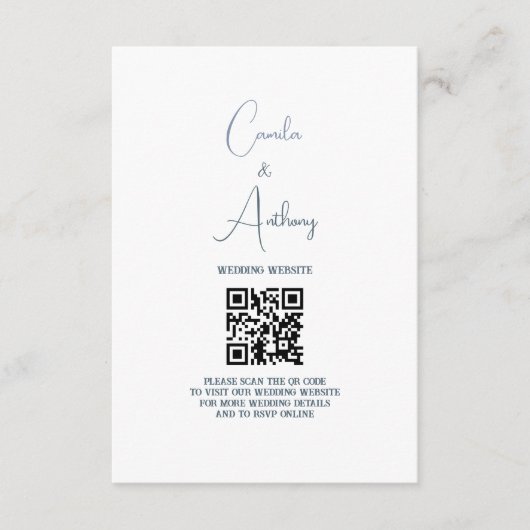 Blauwe bruiloft informatiekaartje (Voorkant)