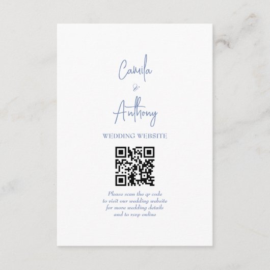 Blauwe bruiloft informatiekaartje (Voorkant)