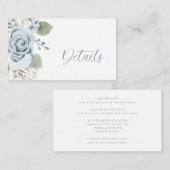 Blauwe bruiloft informatiekaartje (Voorkant / Achterkant)