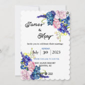 Blauwe bruiloft kaart (Voorkant)