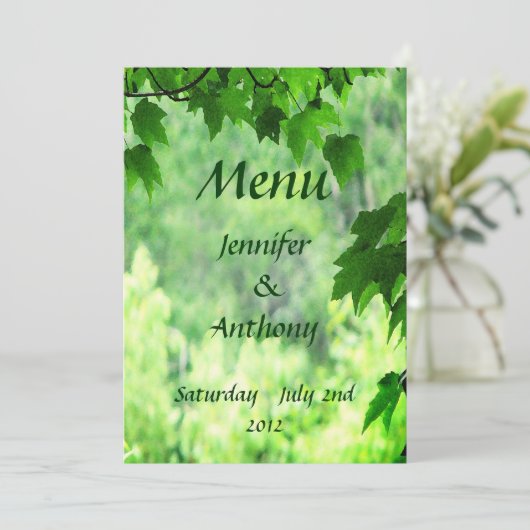 Blauwe bruiloft Menu (Staand voorkant)