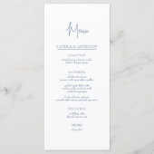 Blauwe bruiloft menu (Voorkant)