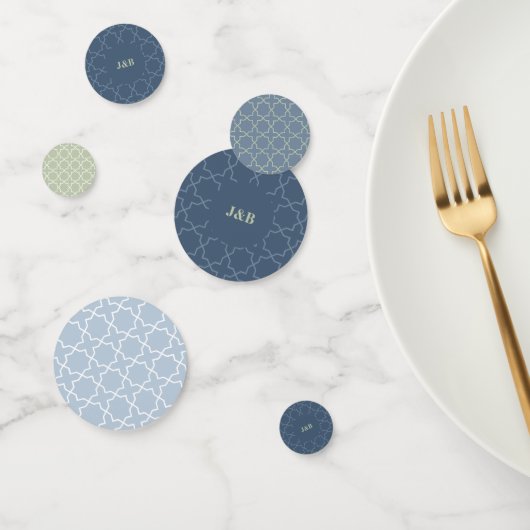 Blauwe bruiloft met Latticework Patroon Confetti (Groep)
