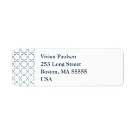 Blauwe bruiloft met Latticework Patroon Etiket