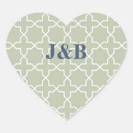 Blauwe bruiloft met Latticework Patroon Hart Sticker