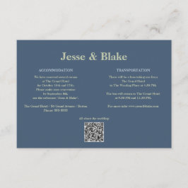 Blauwe bruiloft met Latticework Patroon Informatiekaartje