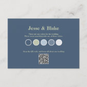 Blauwe bruiloft met Latticework Patroon Informatiekaartje (Voorkant)