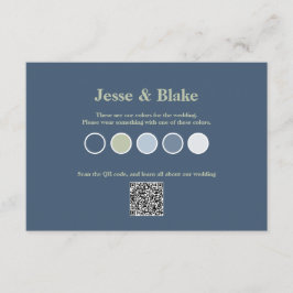 Blauwe bruiloft met Latticework Patroon Informatiekaartje