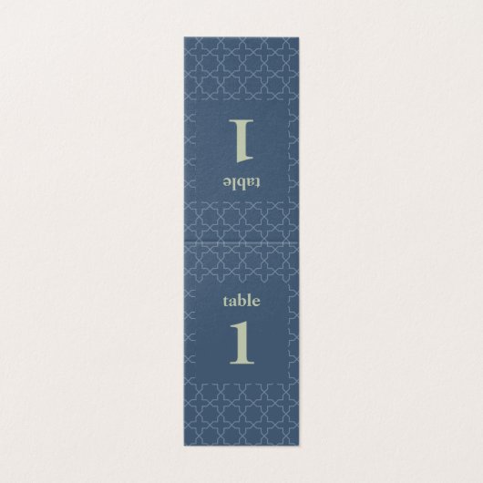 Blauwe bruiloft met Latticework Patroon Kaart (Buitenkant ongevouwen)