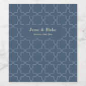 Blauwe bruiloft met Latticework Patroon Wijn Etiket (Enkel label)