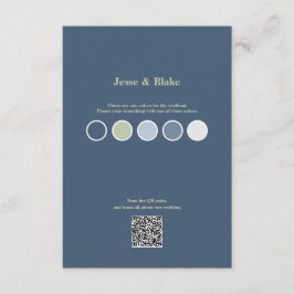 Blauwe bruiloft met Latticework Pattern Enclosure  Informatiekaartje