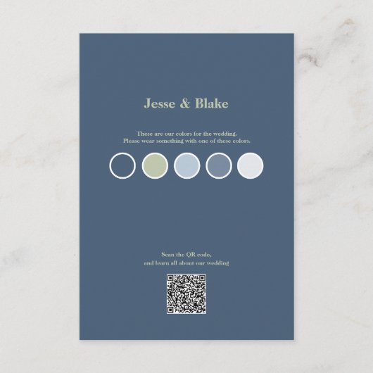 Blauwe bruiloft met Latticework Pattern Enclosure  Informatiekaartje (Voorkant)