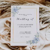 Blauwe bruiloft nodigt uit tot Sjabloon Kaart