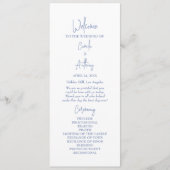 Blauwe bruiloft programmakaart (Voorkant)