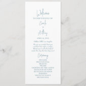 Blauwe bruiloft programmakaart (Voorkant)