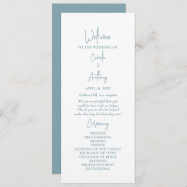 Blauwe bruiloft programmakaart