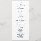 Blauwe bruiloft programmakaart (Voorkant)