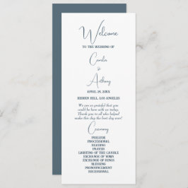 Blauwe bruiloft programmakaart