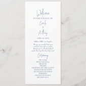 Blauwe bruiloft programmakaart (Voorkant)