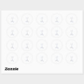 Blauwe bruiloft ronde sticker (Vel)