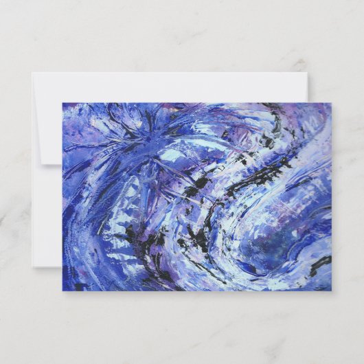 Blauwe bruiloft RSVP kaartje (Achterkant)