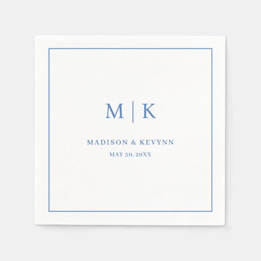 Blauwe bruiloft servetten (Voorkant)