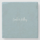 Blauwe bruiloft stenen onderzetter (Voorkant)