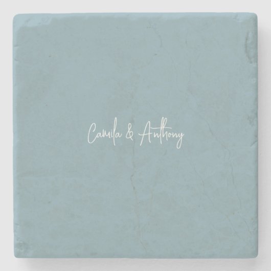 Blauwe bruiloft stenen onderzetter (Voorkant)
