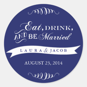 Blauwe bruiloft Sticker   Eten, Drinken & trouwen